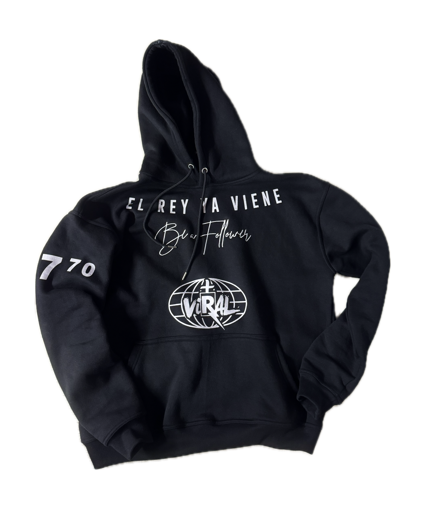 Hoodie ( Negro) - Version " El Rey Ya Viene"