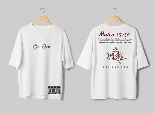 T-Shirt Version "Be a Follower" (Blanca / Rhinestones) Crop Top