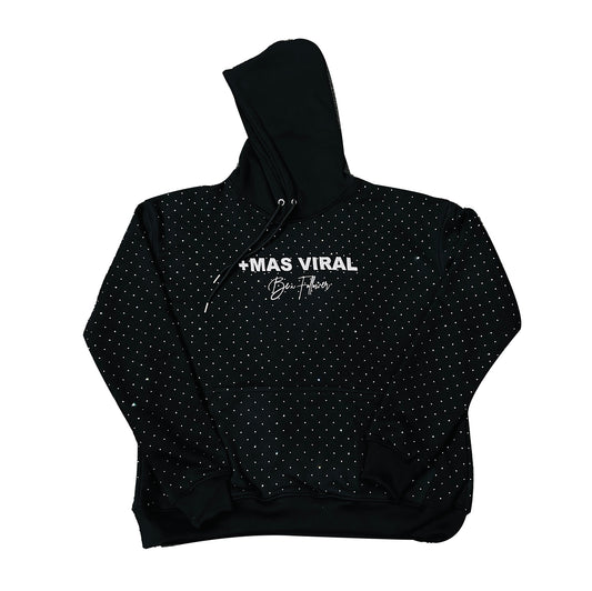 Hoodie (Negro) - Version " MAS VIRAL" DIAMANTES